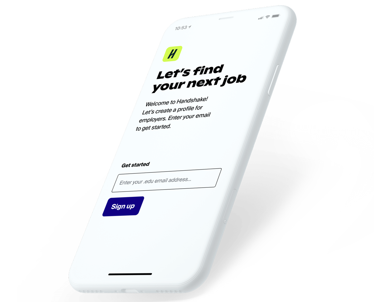 phone with Handshake app on it