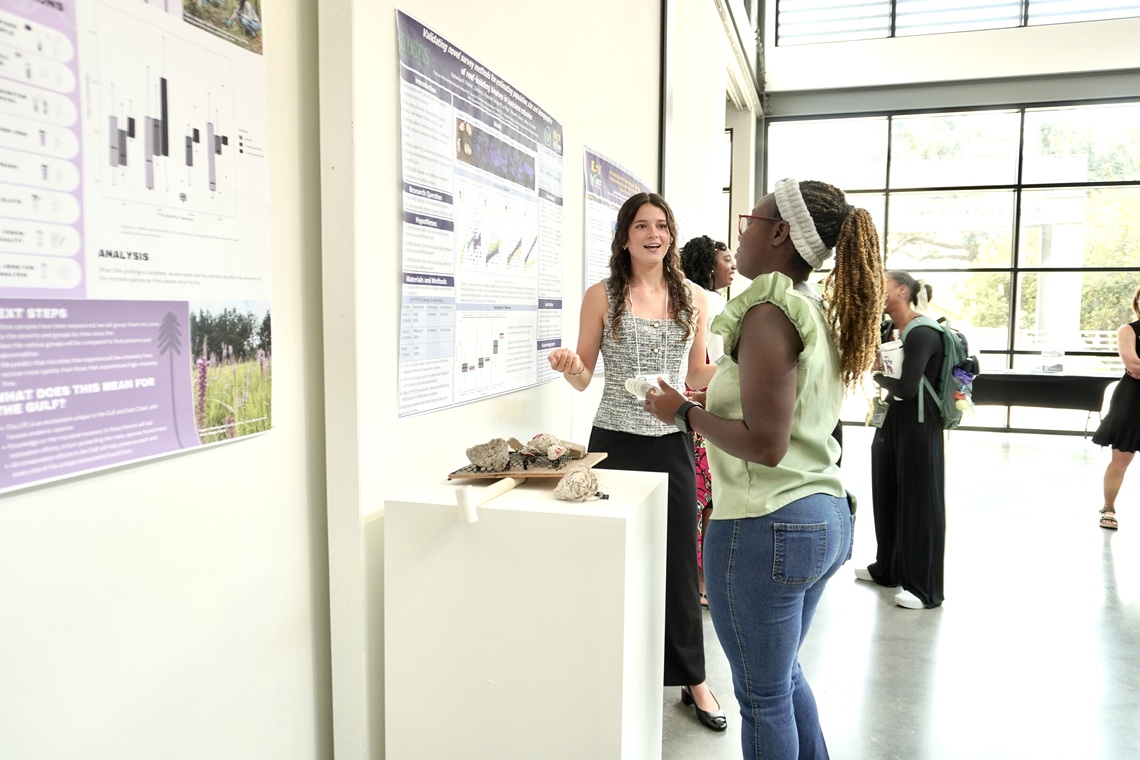 Student presenting their research project.